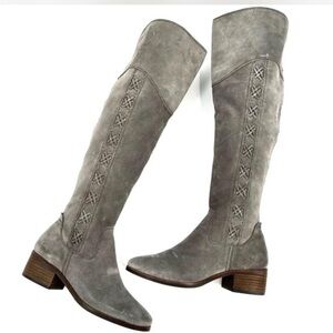 Silver embellished knee high festival boot riding boot
